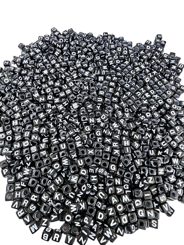 Cube black letters